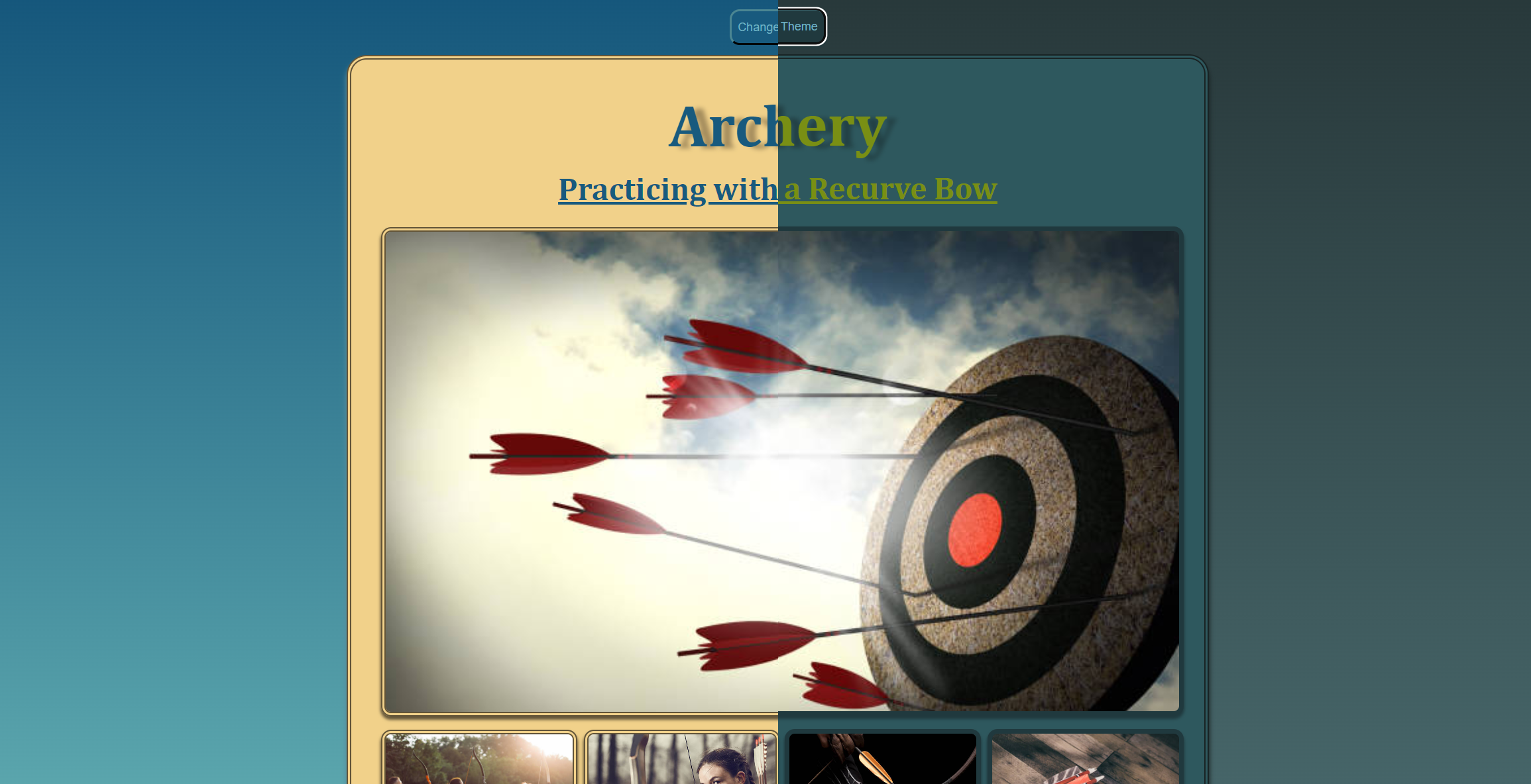 Screenshot of Archery webpage