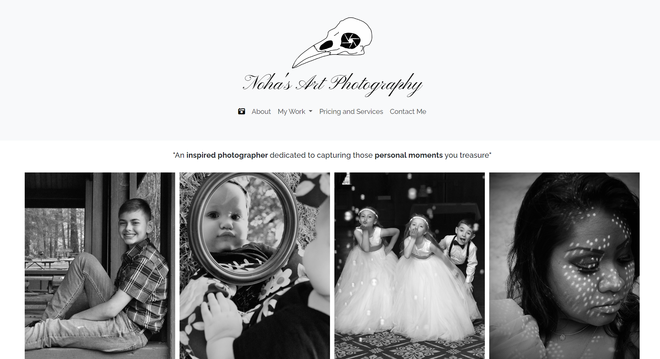 Screenshot of Photography Website