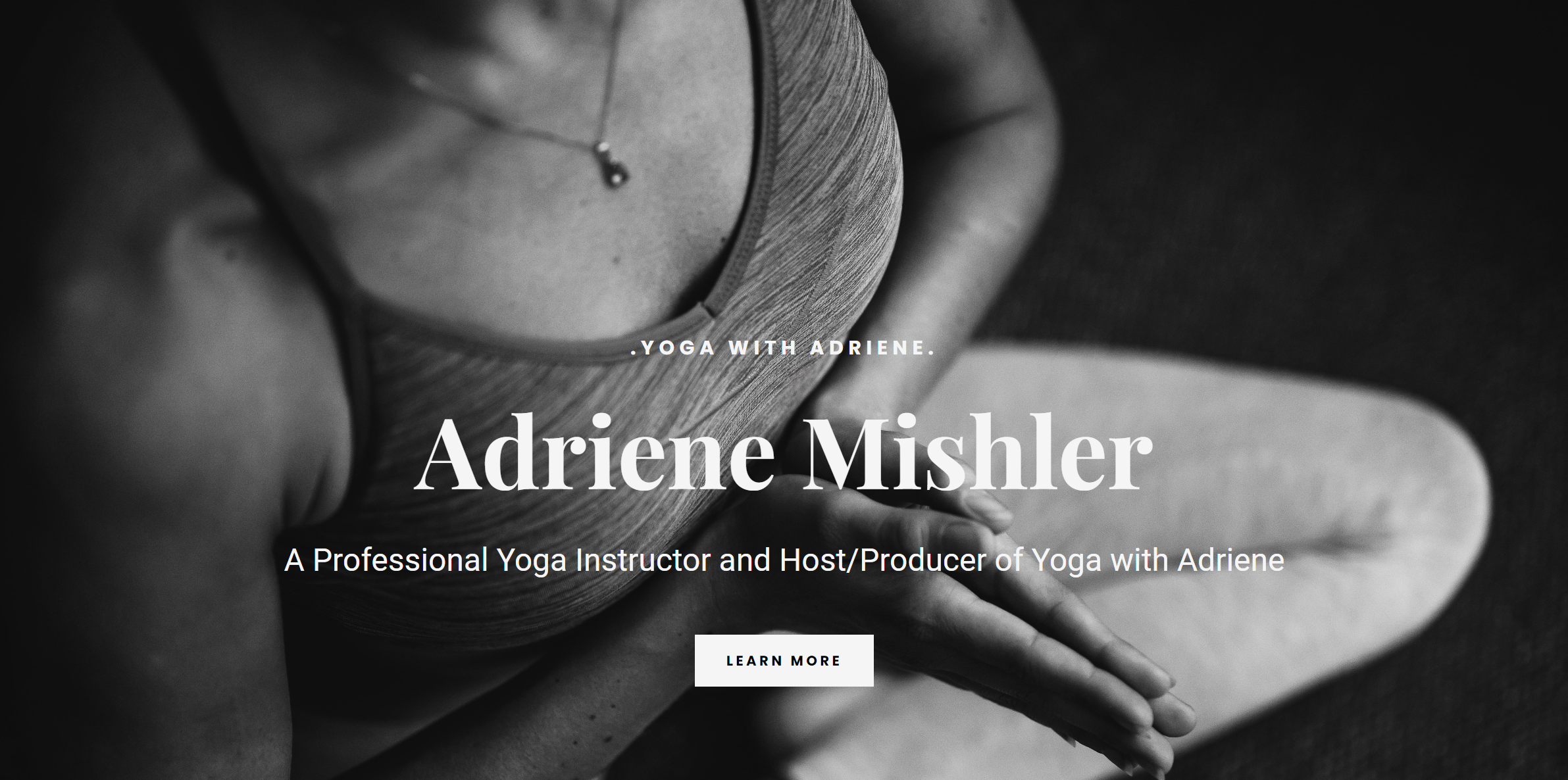 Screenshot of Yoga Instructor Website